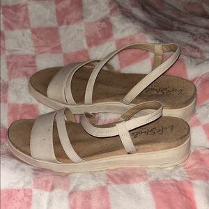 Life Stride Neutral Strappy Slingback Sandals in Light Taupe
